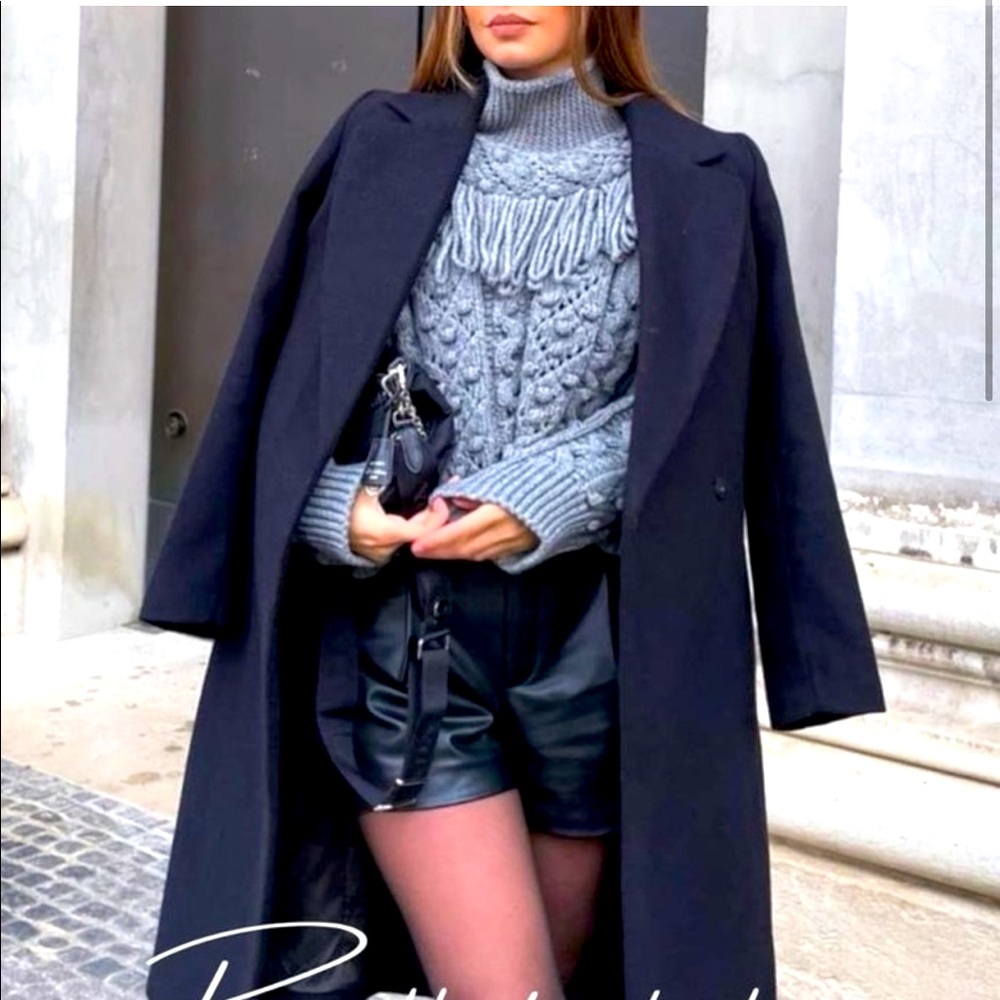 🔥🔥 SOLD OUT ZARA Fringe Gray Cable Knit Sweater Blogger Fave 🔥🔥